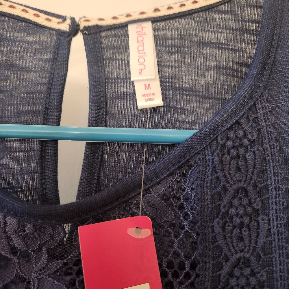 NWT Xhilaration Blue Cold Shoulder Top - Picture 3 of 4